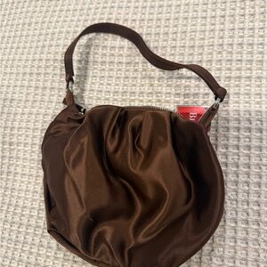 Brown Satin Women's Mini Tote Bag